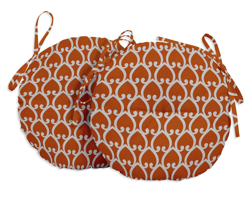 Vargottam Indoor Outdoor Round Bistro Chair Cushions Block Print 15-Inch Bistro Chair Pads Waterproof Seat Chair Cushion For Home
