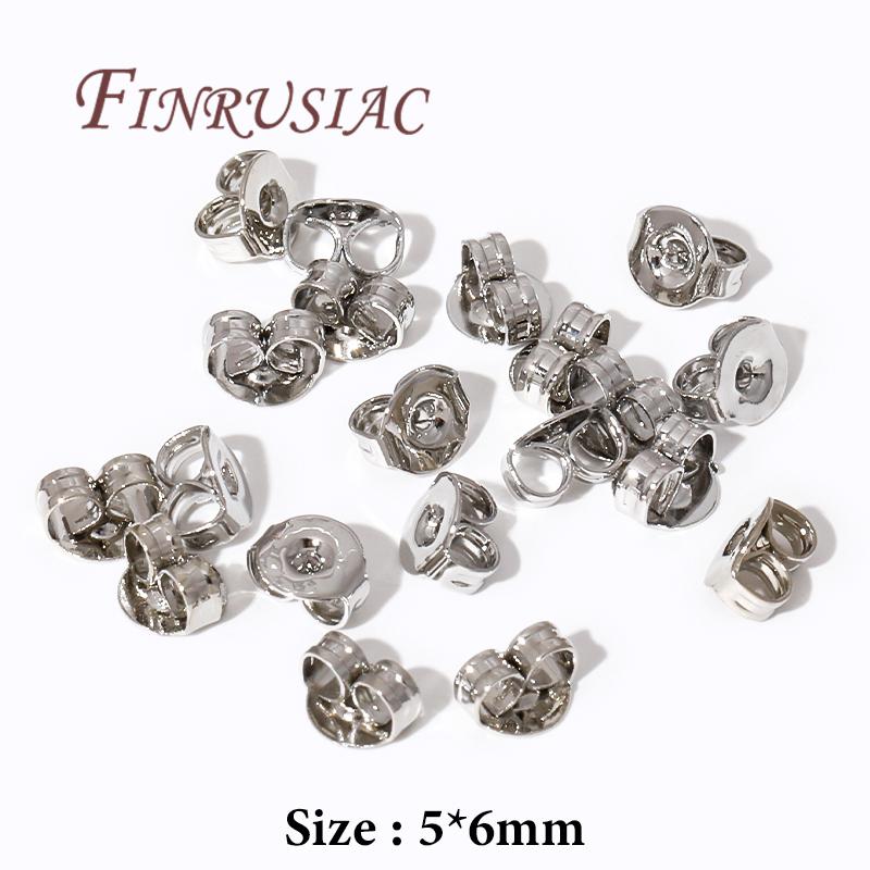 50Pcs/Lots Ear Locking For Studs Earing Plug 14K Gold Plated Earring Backs Stopper Supplies For Jewelry,DIY Earring Accessories