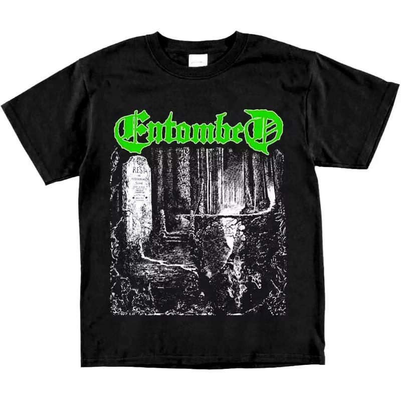 Vintage Death Metal Style T-shirt Disposer Coroner Unisex Cotton Short-sleeved T-shirt Loose High Street Vintage Dark Style