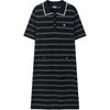 Heritage Casual Striped Short Sleeve Dress Women Dresses F51W638302F-NV