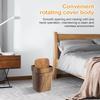 12L Odor-Proof Trash Can Mini Rectangular Reusable Faux Wood Grain Trash Can Bedroom Trash Can with Swing Lid