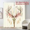Set Of 2 Flat Printing Curtains Without Rod Floral Skull Design Ramadan Festival Chic Print Polyester Home Curtain Made