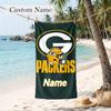 Green Bay Packers Custom Name Printed Beach Towel Personalized Soft Towel For Swimming Beach Travel