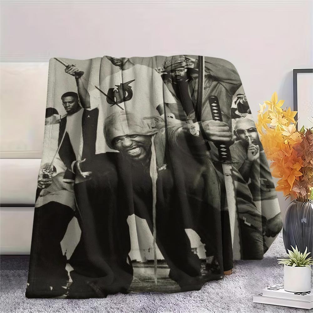 1PC Custom Name Wu Tang Clan Patterned Flannel Blanket Suitable For All Seasons for Home Decor Warmth and Comfort Gifts Holiday Present