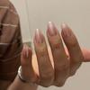 HANDMADE Artificial Nail Glaze Rose Gold Phototherapy Nails Fake Nails Reusable and Removable Nails