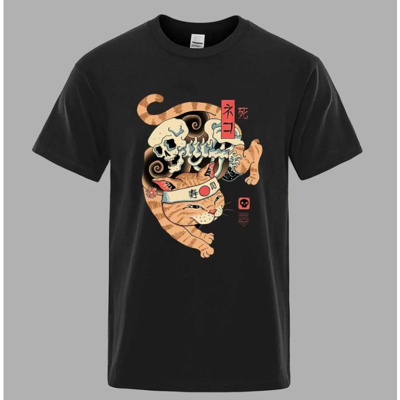 Short-sleeved T-shirt Printing Process Can Be Worn Inside and Outside, Loose Stripes