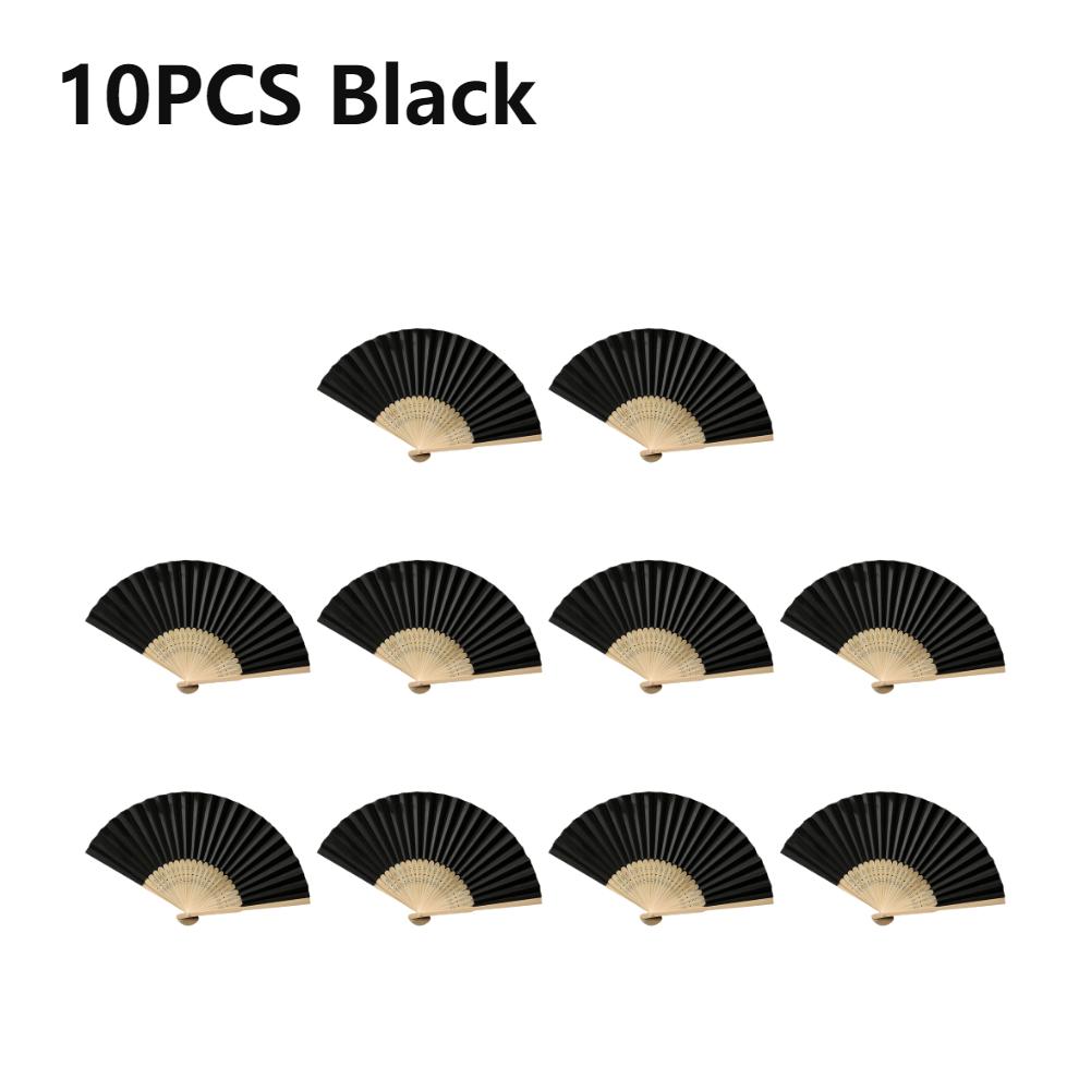 Bamboo Folding Fan Solid Color DIY Paper Decorative Fans Party Decor Art Craft Chinese Dance Fan Home Ornaments Gift Fans