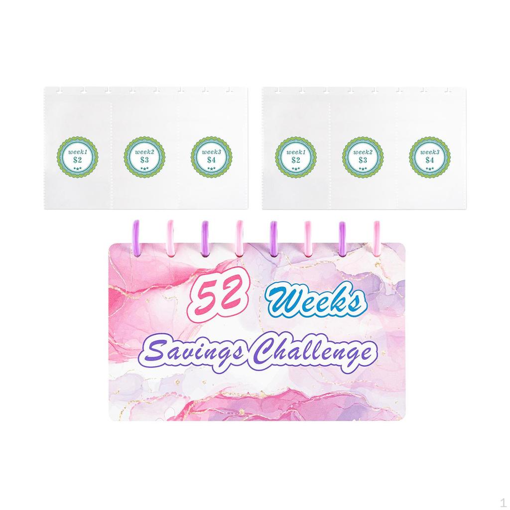 52-tygodniowe wyzwanie oszczędzania pieniędzy Segregator Budżet na gotówkę Planer Walentynki