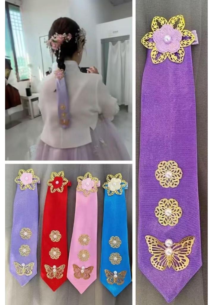 Korean Gold Stamping Hairband - Traditional Ethnic Hair Accessory for Women, Perfect for Festivals and Hanbok Styling