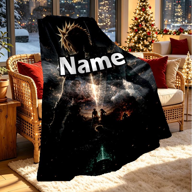 Custom Name Personalized Final Fantasy Print Blanket, Home Decor, Bedroom, Sofa, Camping, Couch, Gifts for Birthday ChristmasEnthusiasts