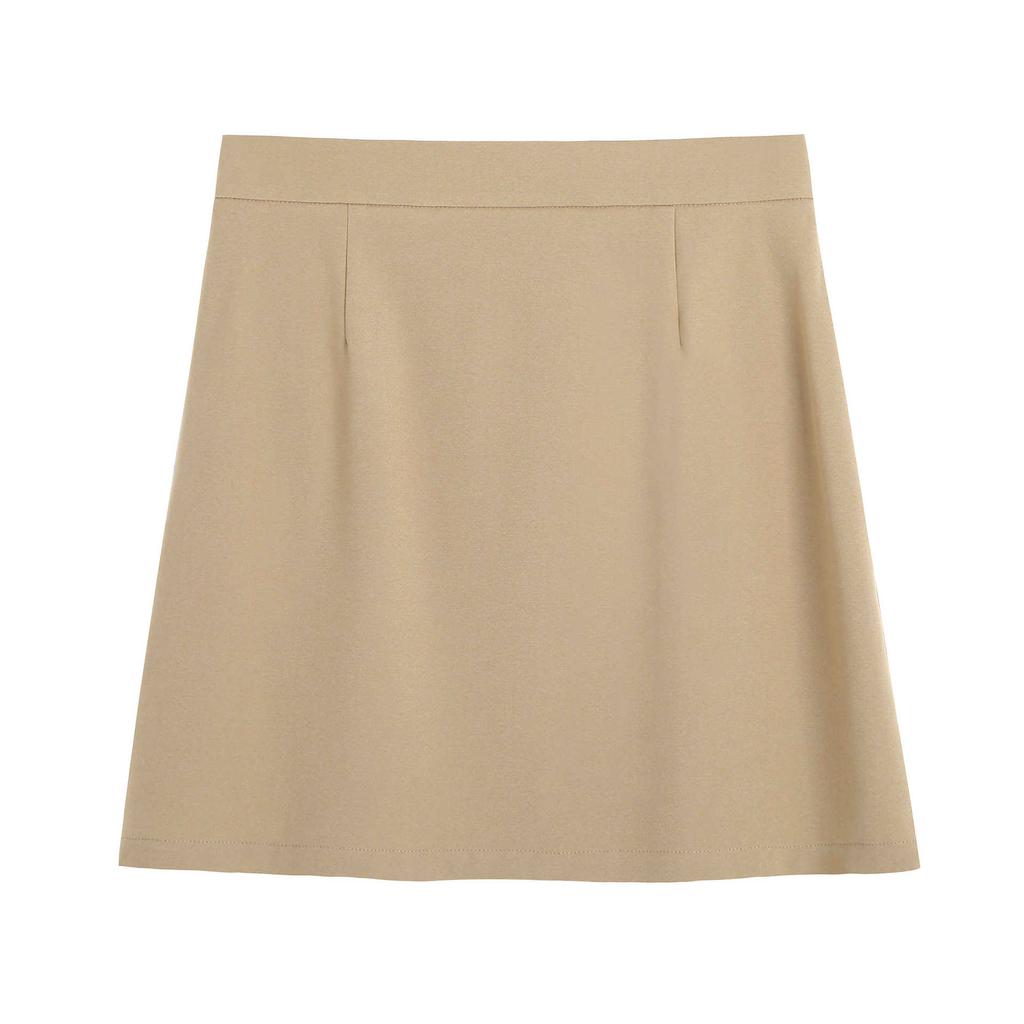 Summer Plus Size Women's Skirt Solid Colour Simple A-Line Elastic High Waist Half-body Skirt