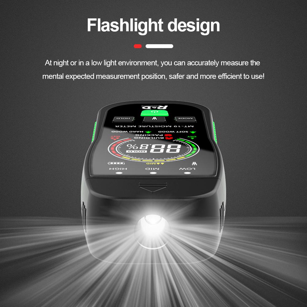 Digital Concrete Brick Detector Backlit LCD Screen 2 Pins Moisture Gauge Portable Hygrometer for Walls Firewood Drywall Concrete