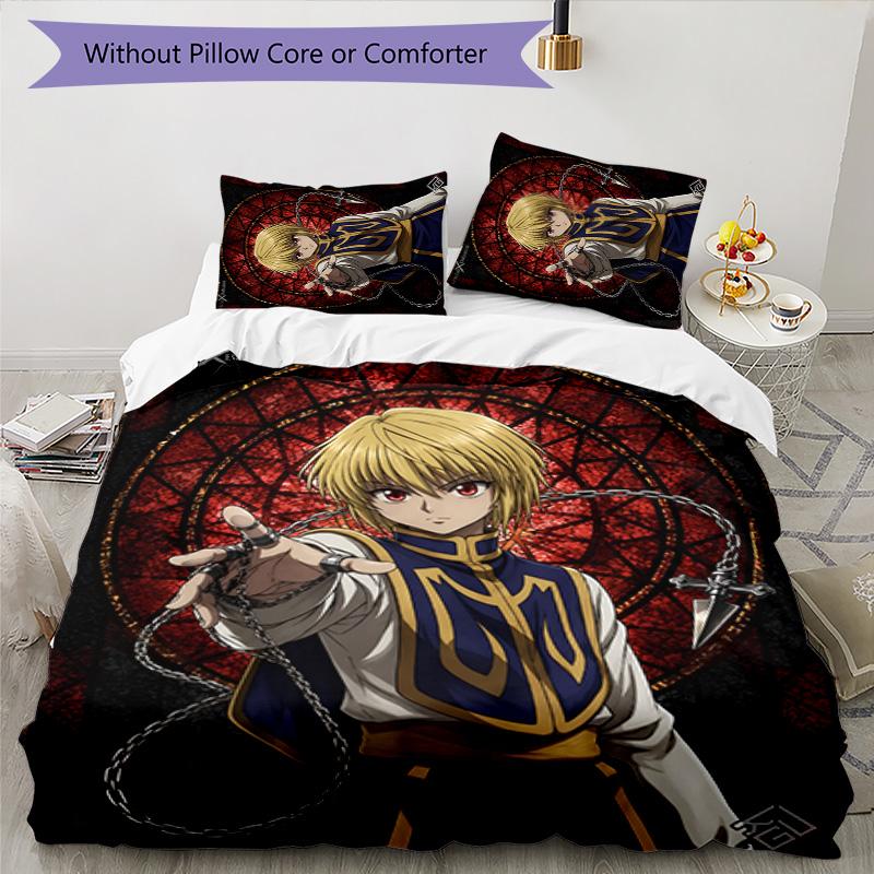 Kurapika 3pcs Bedding Set Duvet Cover Closure Includes 1 Duvet Cover & 2 Pillowcases for All Seasons Bedroom Home Dorm Decor