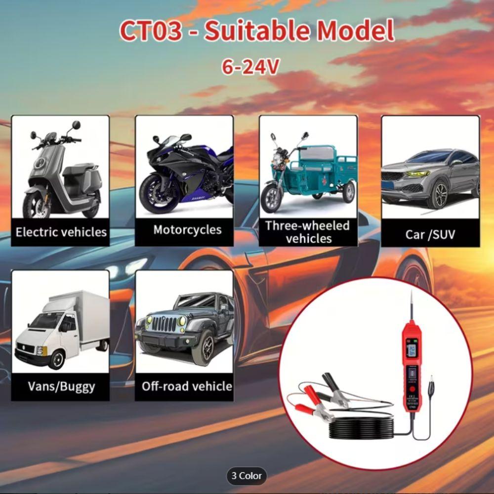 DC 6-24V Multifunctional Car Circuit Tester Continuity Testing 8A Automotive Electric Circuit Tester Test Lamp Digital Display