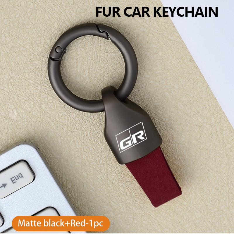 

Suede Car Styling Keychain Rings Emblem Keyring Key Holder For Toyota Yaris Corolla Rav4 CHR Auris Cruiser Prius Voxy