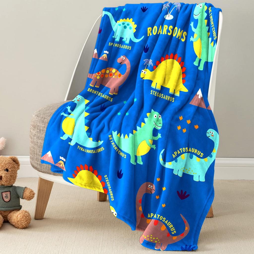 Cartoon Dinosaur Flannel Blanket Digital Printing Nap Gift Blanket Fleece Blanket