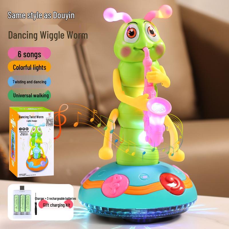 Electric Dancing Crawling Toy: Musical Twisty Worm Caterpillar with Lights for Kids