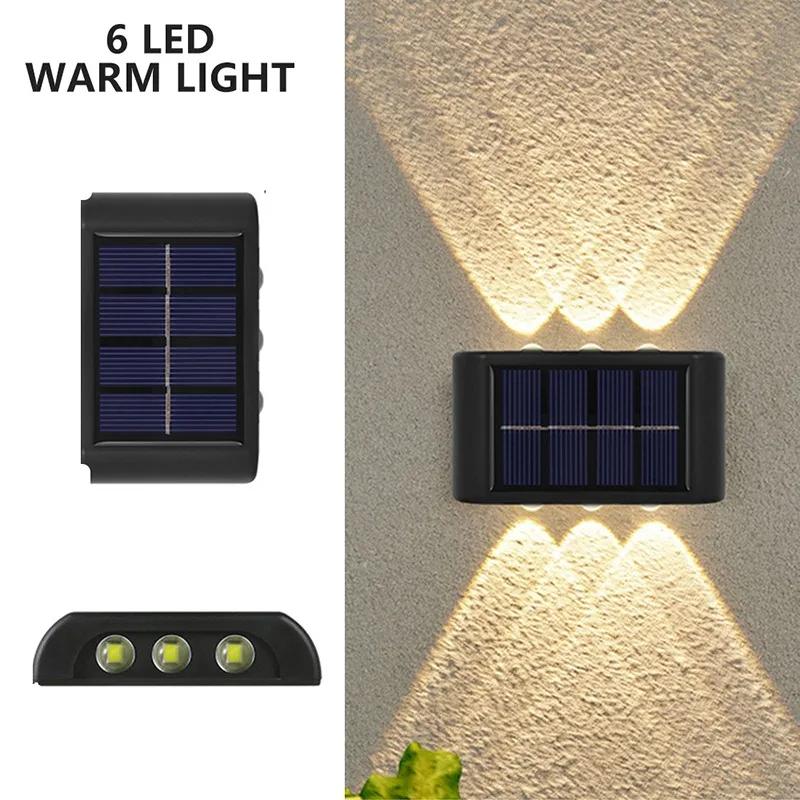 Outdoor Solar LED Wall Lights Waterproof Led Solar Lamp Up And Down Luminous Lighting For Garden Balcony Yard Street Decor Lamps