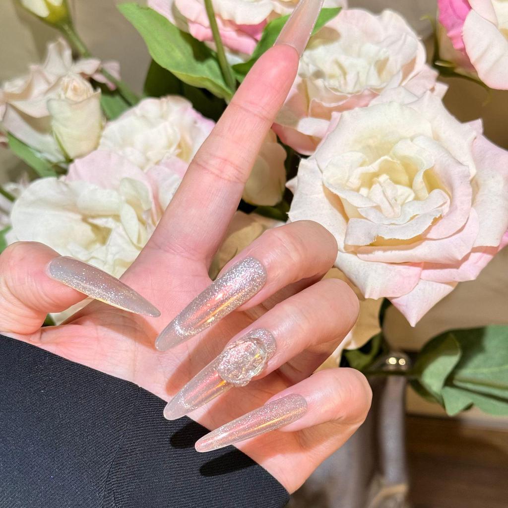 576 Fine Aurora Cat Eye Gradient Nail Powder - Handmade, Transparent, Wearable Purely Nails