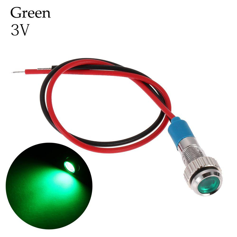 Red Yellow Blue Green White Signal Lamp 6mm LED Metal Indicator Light 3V 5V 6V 9V 12V 24V 220V