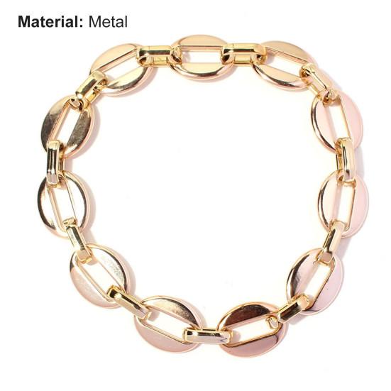 Pet Chain Collar Geometric Chain Dress-up Golden Color Metal Pet Dogs Necklace Loop