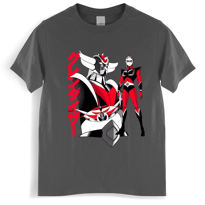 Funny Goldorak Gurendaiza T Shirt Men Short Sleeved Pure Cotton T-shirt Leisure Anime Ufo Robot Goldrake Tees Fashion Tshirt
