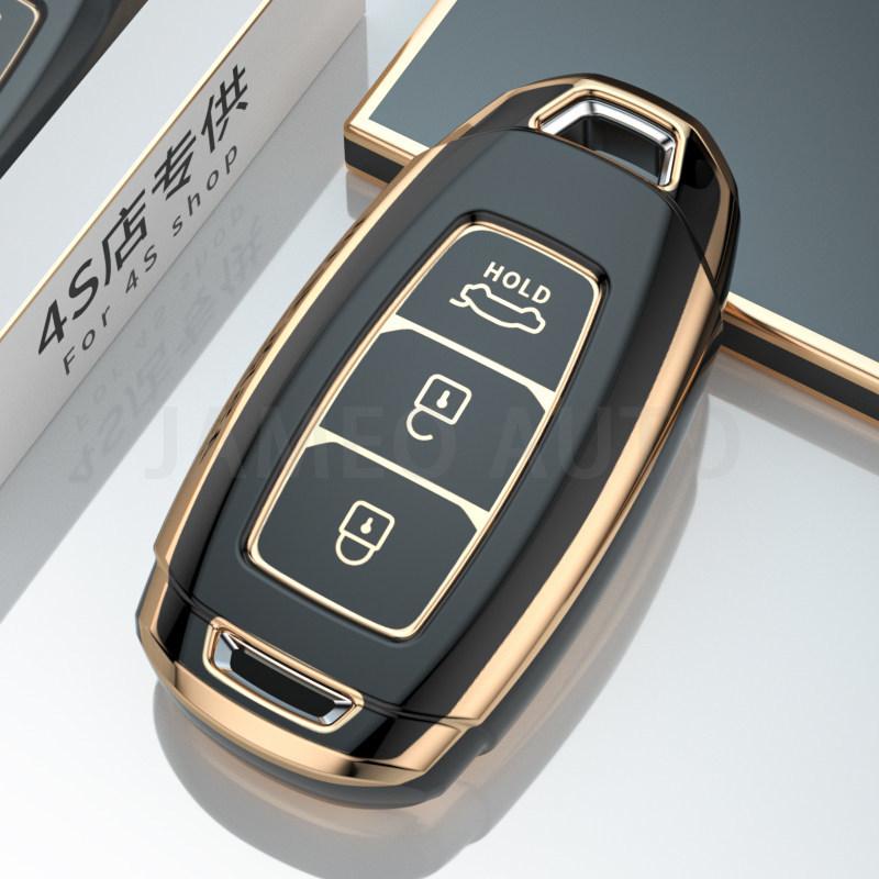 3 Buttons Tpu Car Key Case For Hyundai Palisade Grandeur Azera Elantra Gt Kona Tpu Remote Key Fob Protector Cover Accessories
