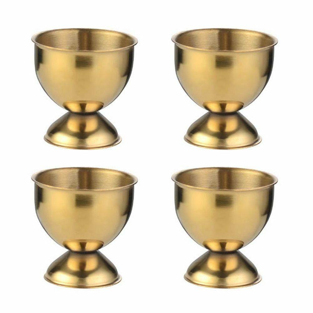 4Pcs Multipurpose Stainless Steel Boiled Egg Cups Portable Convenient Stand Rack Eggs Poach Eggs Holder Kitchen Tools
