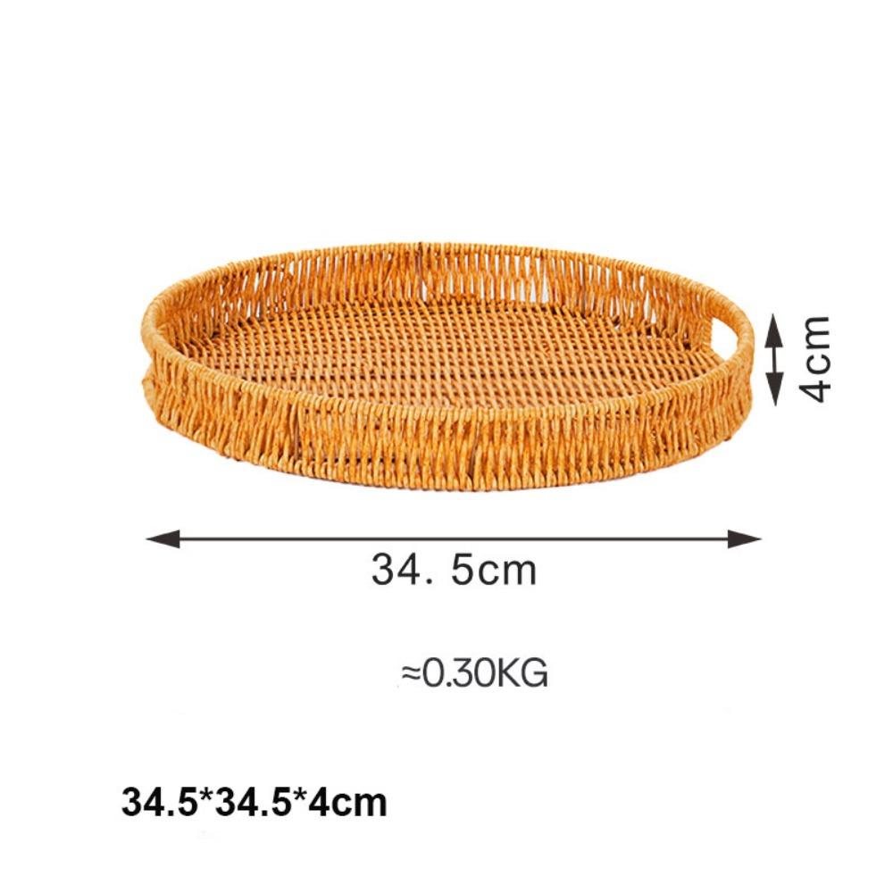 Khaki Bread Fruit Vegetables Basket Hardness Restaurant Serving Tabletop Display Rattan Basket
