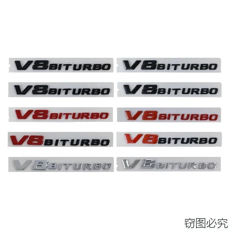 ABS V8 BITURBO Badge Decal Car Body Trunk Emblem Letters Sticker for Mercedes Benz W210 W211 W212 W213 GLA GLK ML GL GLC GLE AF1