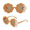 Kids Cute Round Sunflower Sunglasses Boys Girls Outdoor Travel Beach Acrylic Sun Glasses Sun Shade Eyewear UV400
