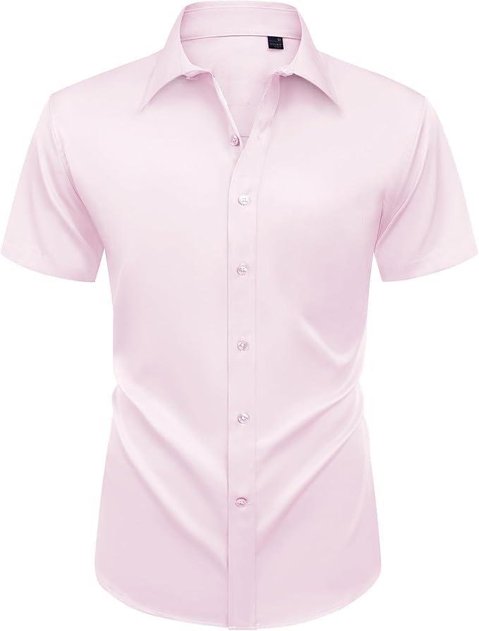 Four-sided Stretch Dress Shirt Men's Slim-fitting Long-sleeved Solid Color Simple Men's Shirt Business Casual Men's Clothing
