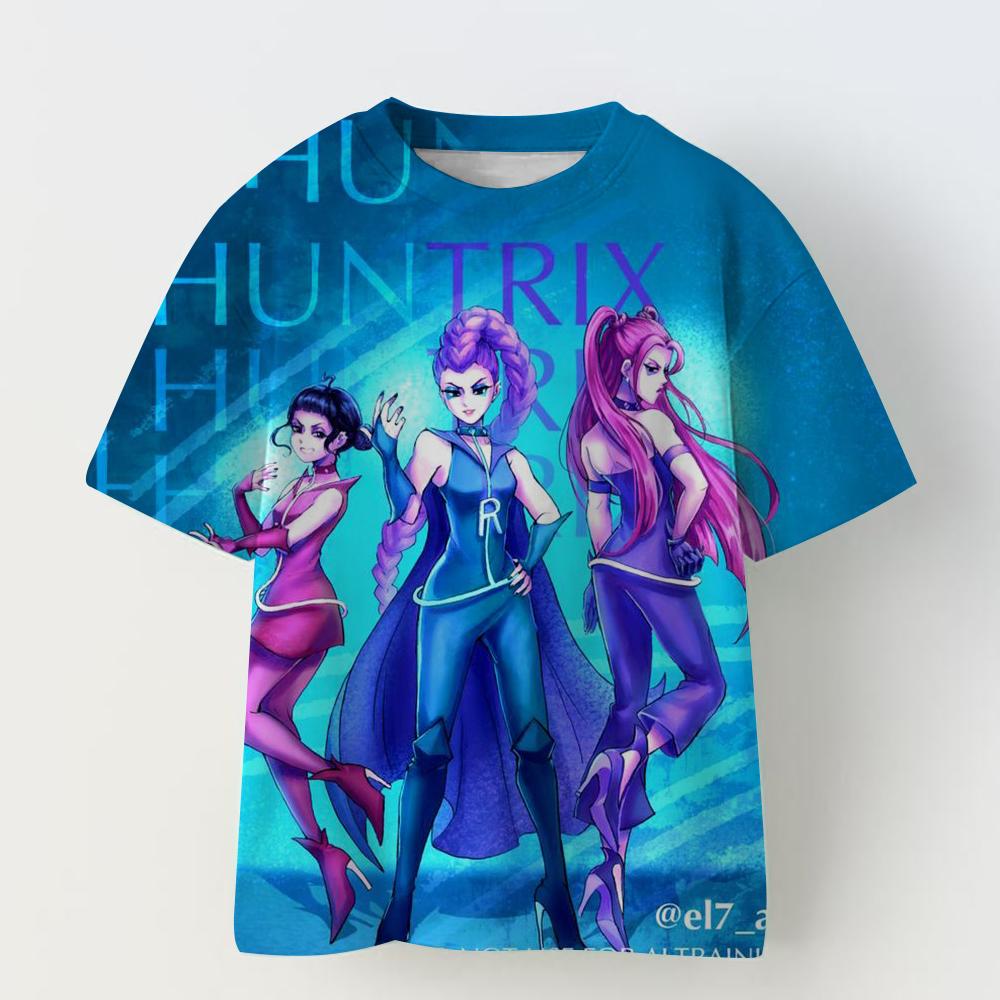 3D Devil Hunter Huntrix T-shirt Girl and Boy Summer New Movie Pattern Short Sleeve T-shirt Super Street Top