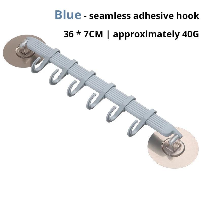 1 шт СинийБелыйРозовый крючок на присоске 6 рядов для кухни ванной угловой подвес без отметок вешалка-крючок M 1359₽