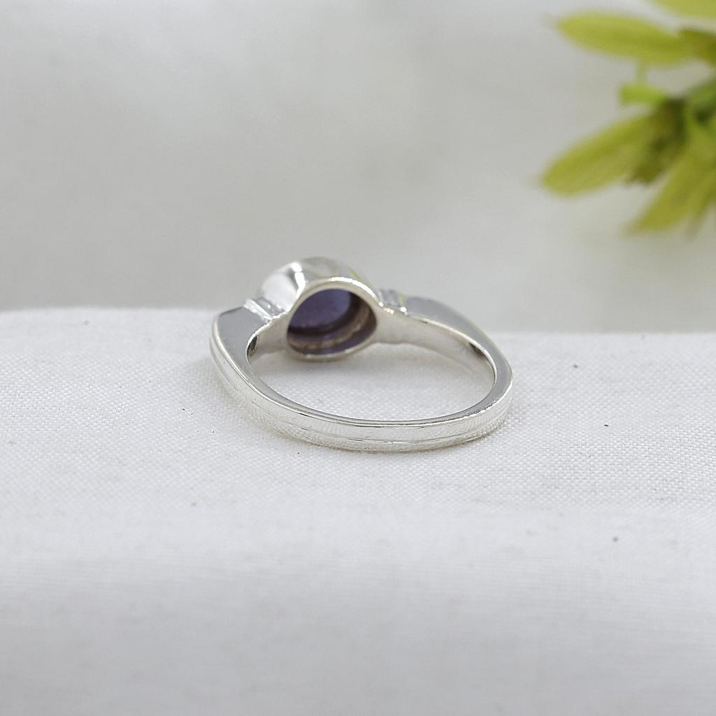 Iolite Gemstone Silver Ring, Silver Charm Jewelry, Gift For Her, 925 Sterling Silver Handmade Jewelry, Unisex Ring Ar8946