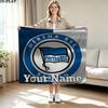 1PC Hertha BSC Custom Name Patterned Flannel Blanket Suitable For All Seasons for Home Decor Warmth and Comfort Gifts Holiday Present