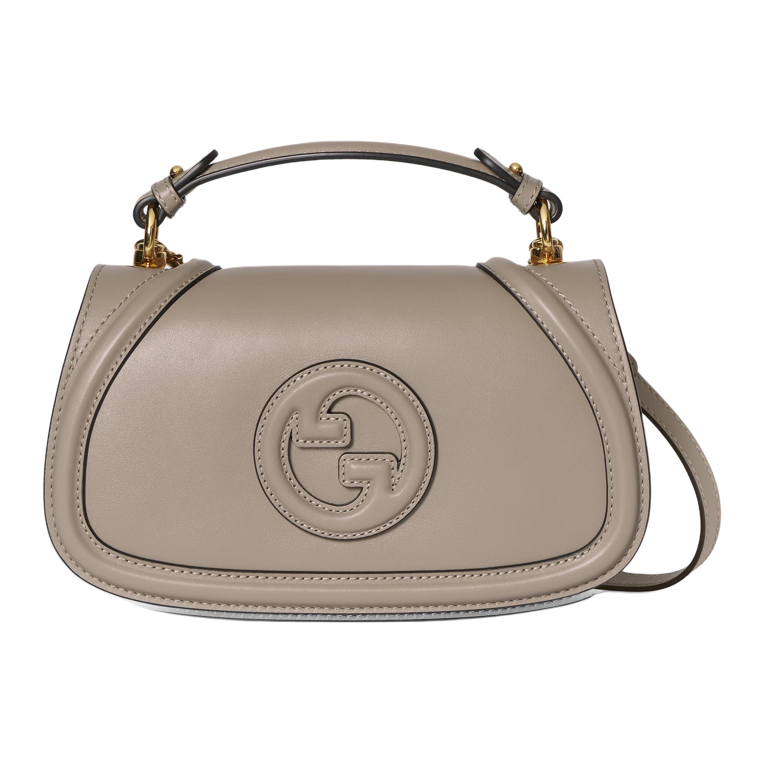 

Gucci Blondie Round Interlocking G Gold Metal Accents Leather Tote Bag Medium Women tote bags Gray-Brown 815714-AAEC2-1523 Basic Set (Bag+Dust Bag)