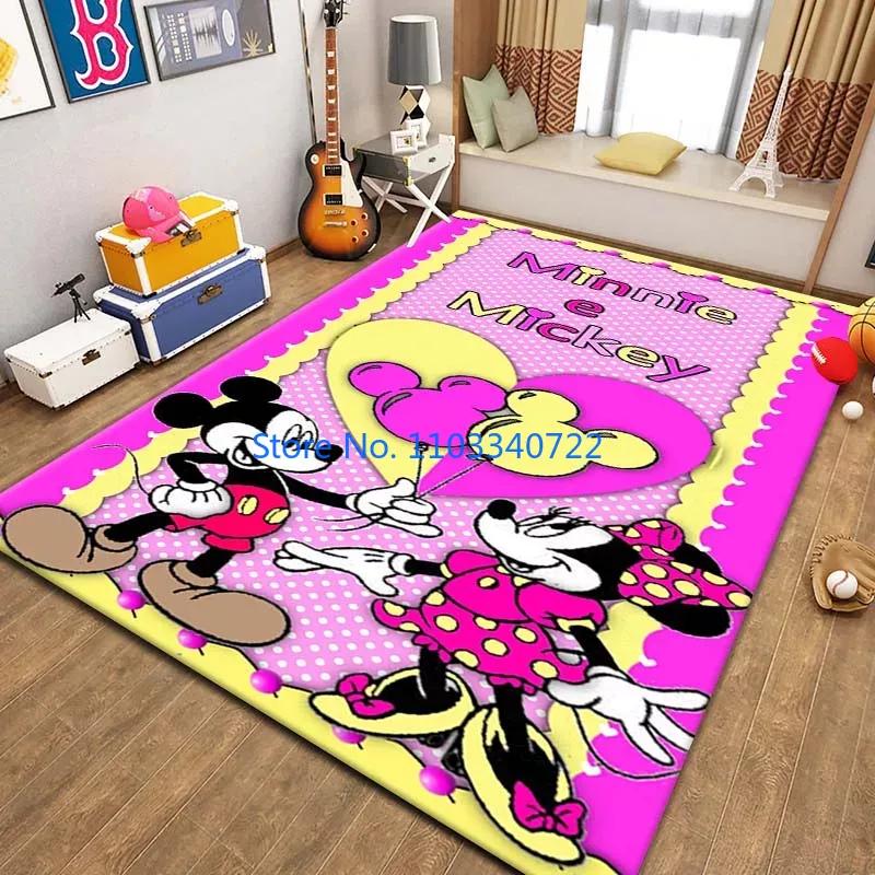 Mickey Minnie Area Mat, Cute Cartoon Rug Carpets 120x160cm Decor for Living Room Children's Bedroom Sofa Bathroom Kids Floor Mat