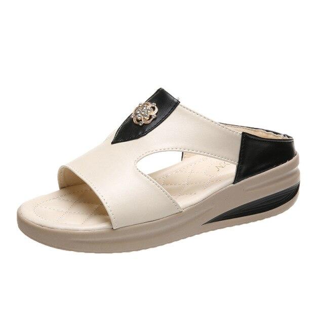 Letní móda Dámy Sandály na klínu Pláž Neformální Ženy Boty s otevřenou špičkou se silnou podrážkou Dámské Smíšené barvy Sandály