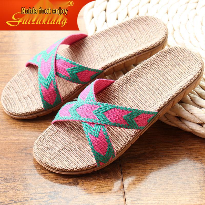 Linen Summer Indoor Anti-Slip Slippers for Couples
