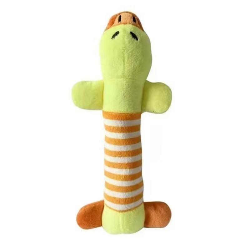 Blue Striped Elephant Plush Dog Toy, Squeaky Stuffed Animal Chew Toy for Small Medium Dogs, Interactive Pet Play Gift