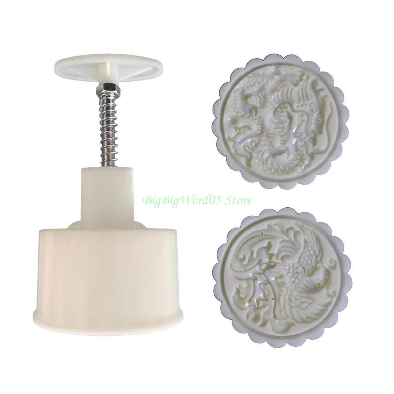 24TE Mooncakes Mold Chinese Pastries Moulds ABS Plastic Cookie Stamp for Baking Lover Hand Pressed Dessert Making Mold