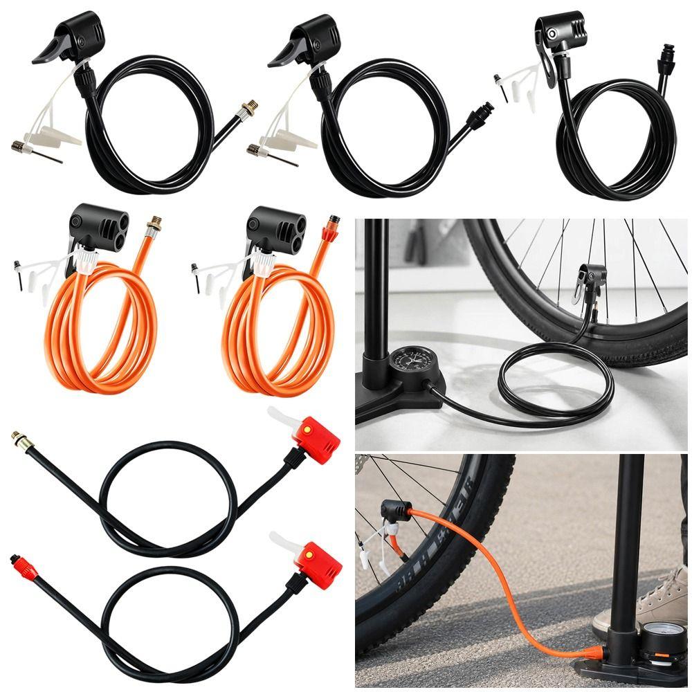 Metal/Plastic Bicycle Air Pump Extension Tube Pump Tire Inflator Nozzles Bike Accessories