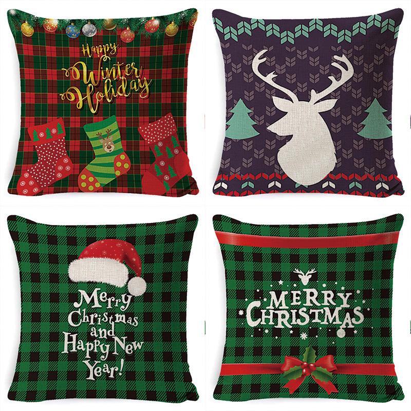 Christmas Pillow Home European Linen Sofa Cushion Cushion New Pillow Case