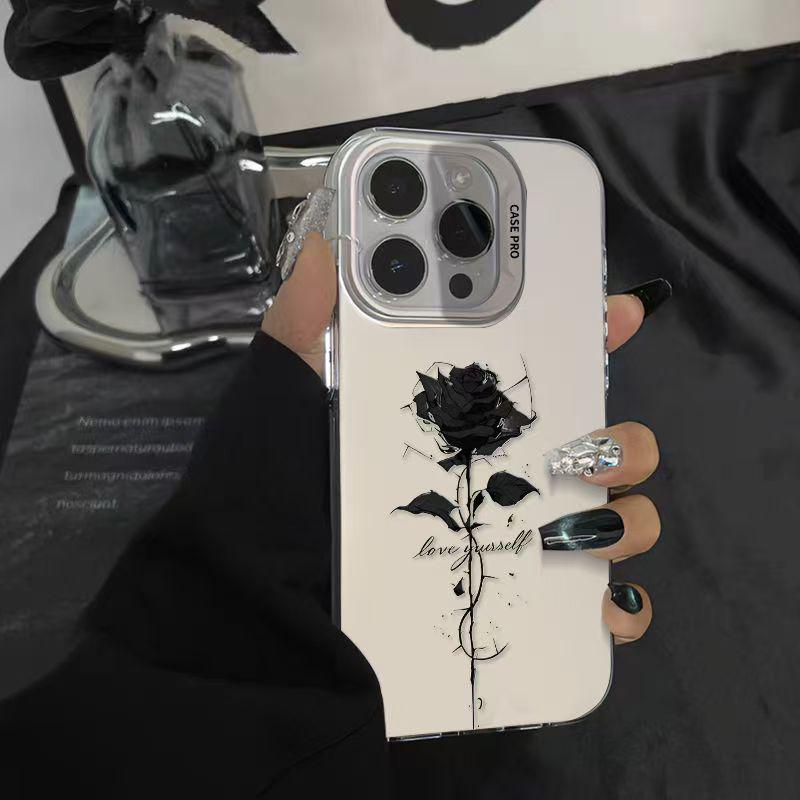 Rose Flower Creative Phone Case for iPhone 14/15/16/17 Pro Max