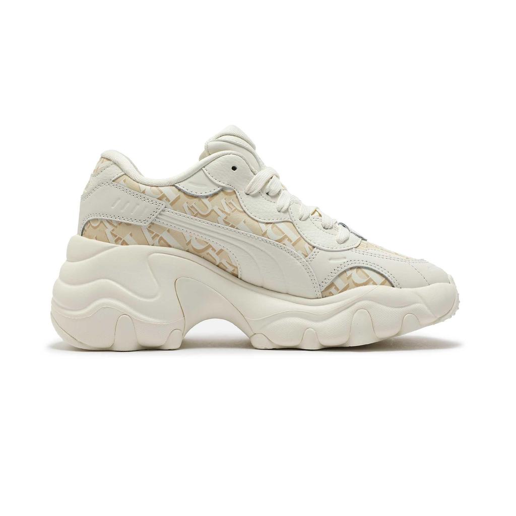 Puma Pulsar Wedge Monogram Comfortable Durable Mid-Top Dad Shoes Women Sneaker Off-White 402240-01