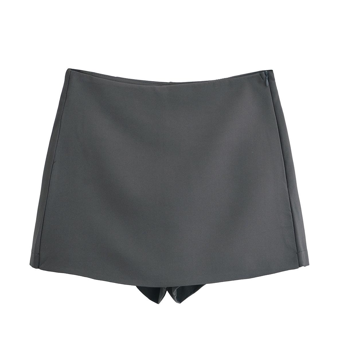 

Весна 2025 Женские облегающие повседневные однотонные кюлоты: Средняя посадка, Простой, Универсальный и Удобный Small серый