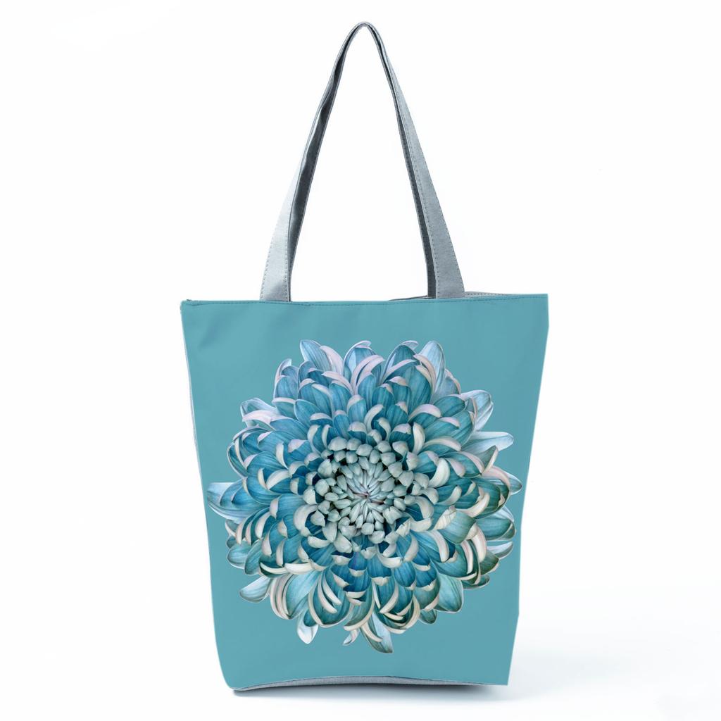 High Capacity Shoulder Bag Shopping Bags Bright Colors Floral Print Handbag Casual Travel Multi Functional Beach Bag Commuting Tote Bag