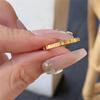 Golden Stainless Steel 2mm Love Heart Pattern Rings Women Size 5/6/7/8/9/10# Thin Finger Ring Wedding Band Engagement Jewelry