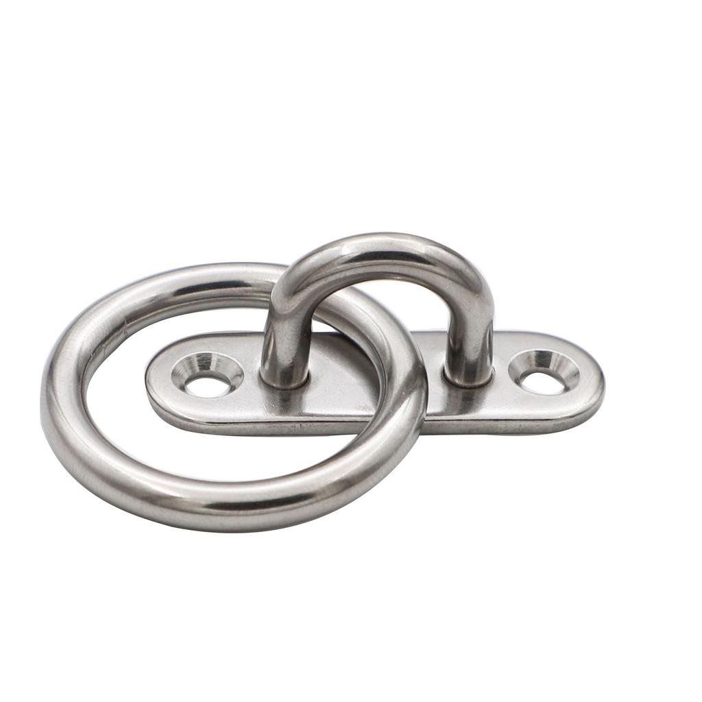 [5mm 304] Elliptical With Ring / Eye Plate Square Door Hook Rope Pull Ring Plate Seat Hardware Fittings 304 Stainless Steel 316